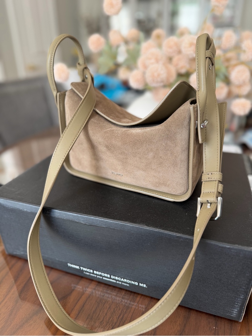 NWT PEDRO Suede Demi Bag - Olive Suede
